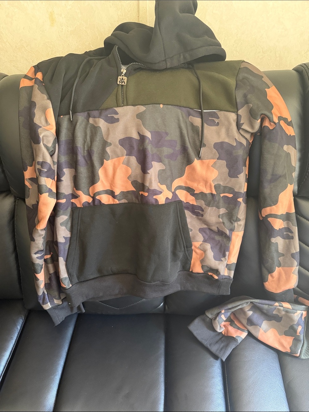 Men's Camo Jogger Set in Black, Olive & Orange